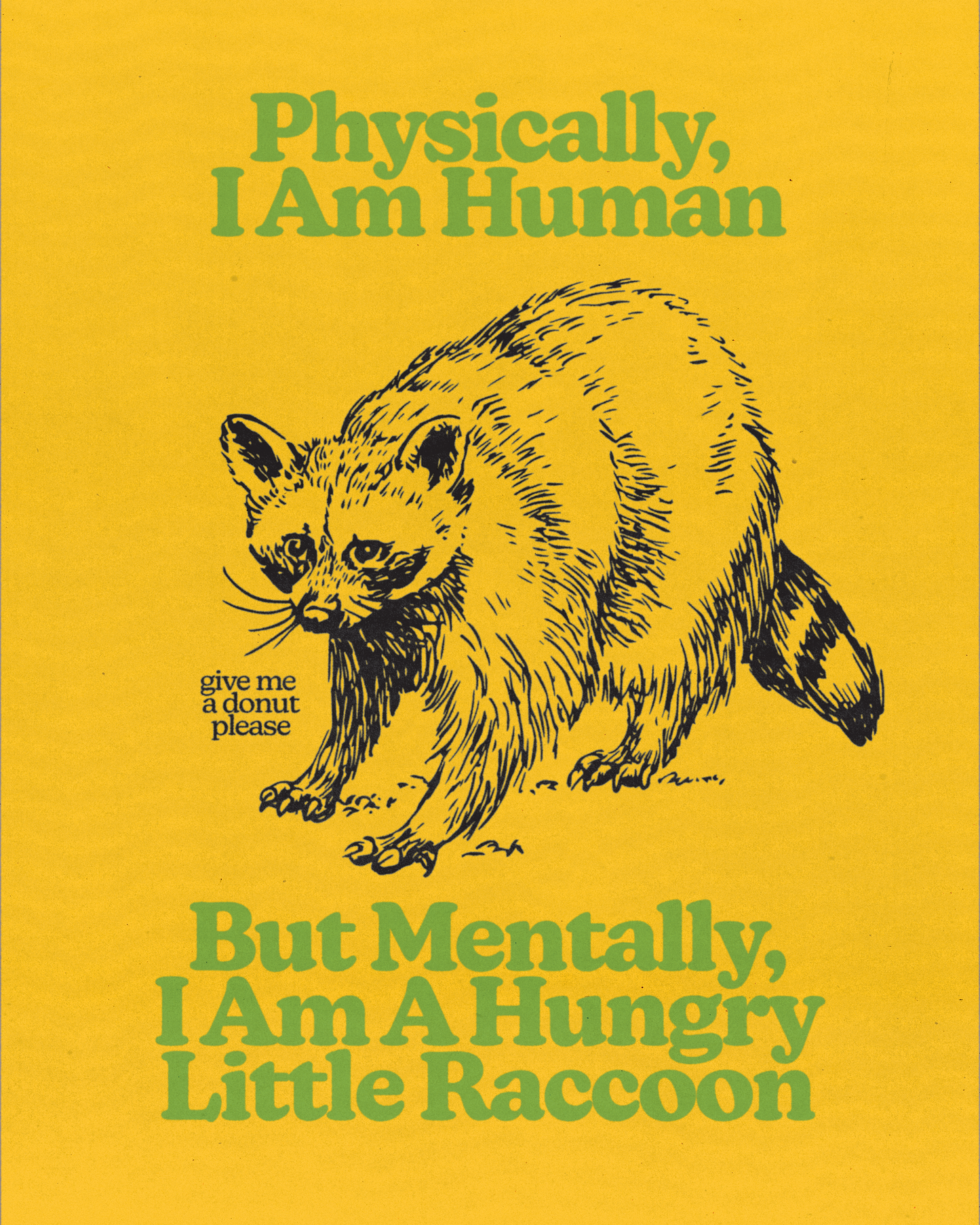 Hungry Little Raccoon Print