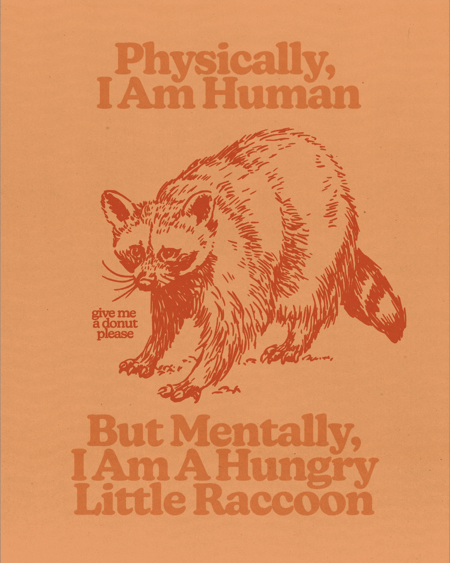 Hungry Little Raccoon Print