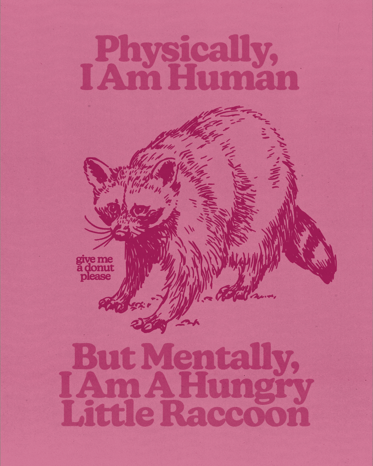 Hungry Little Raccoon Print