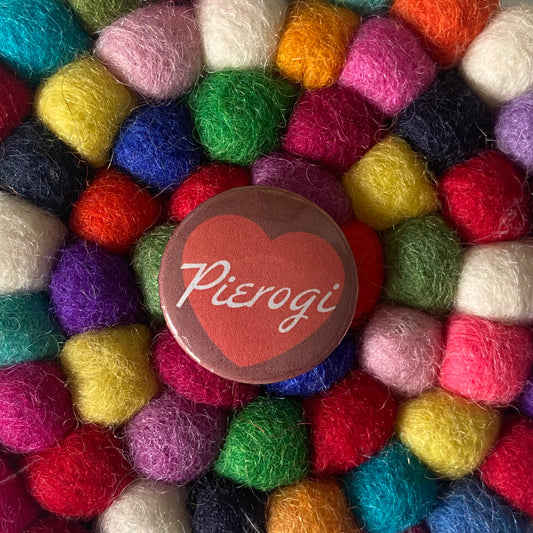 Pierogi Button Pin 1"