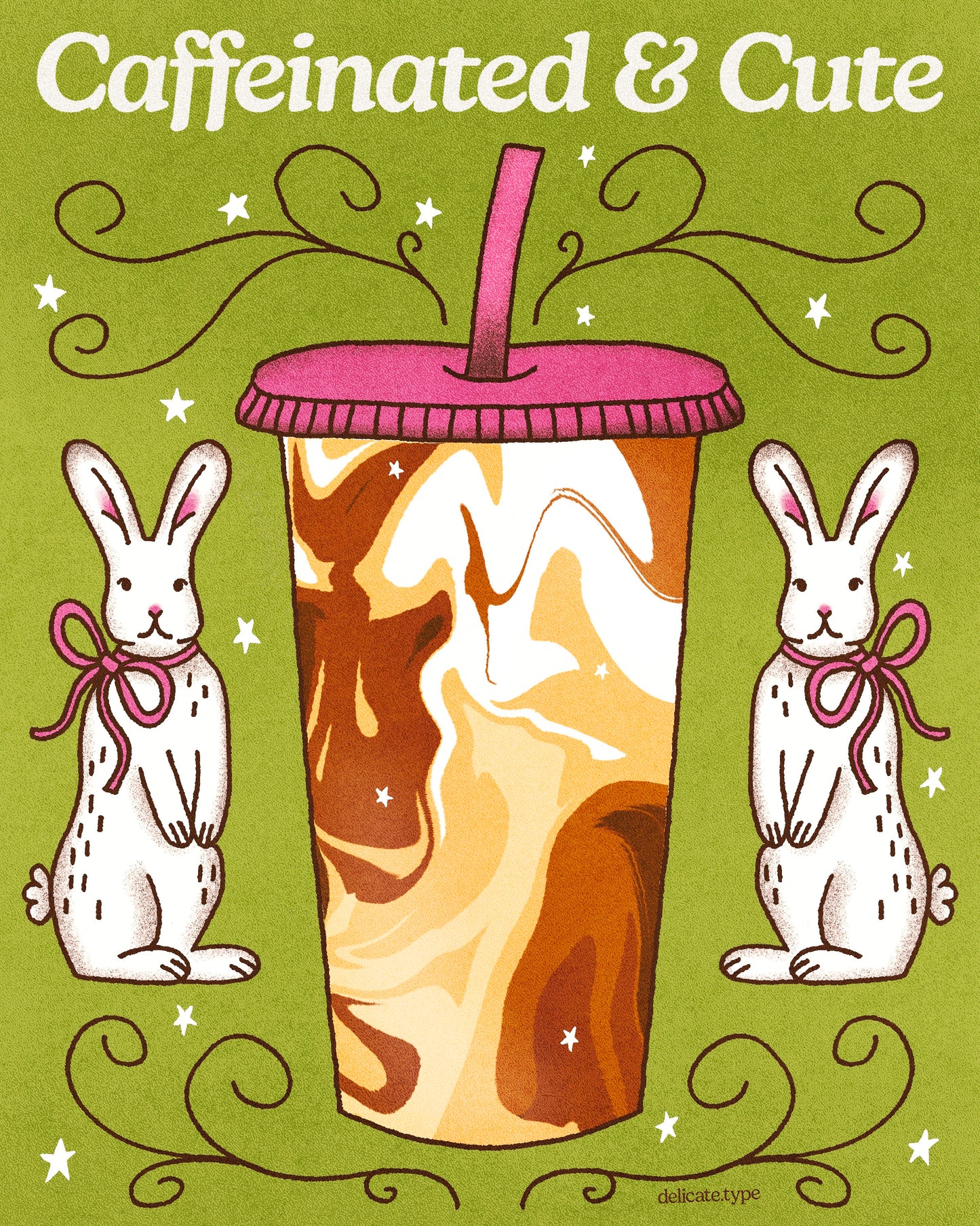 Caffeinated & Cute Print
