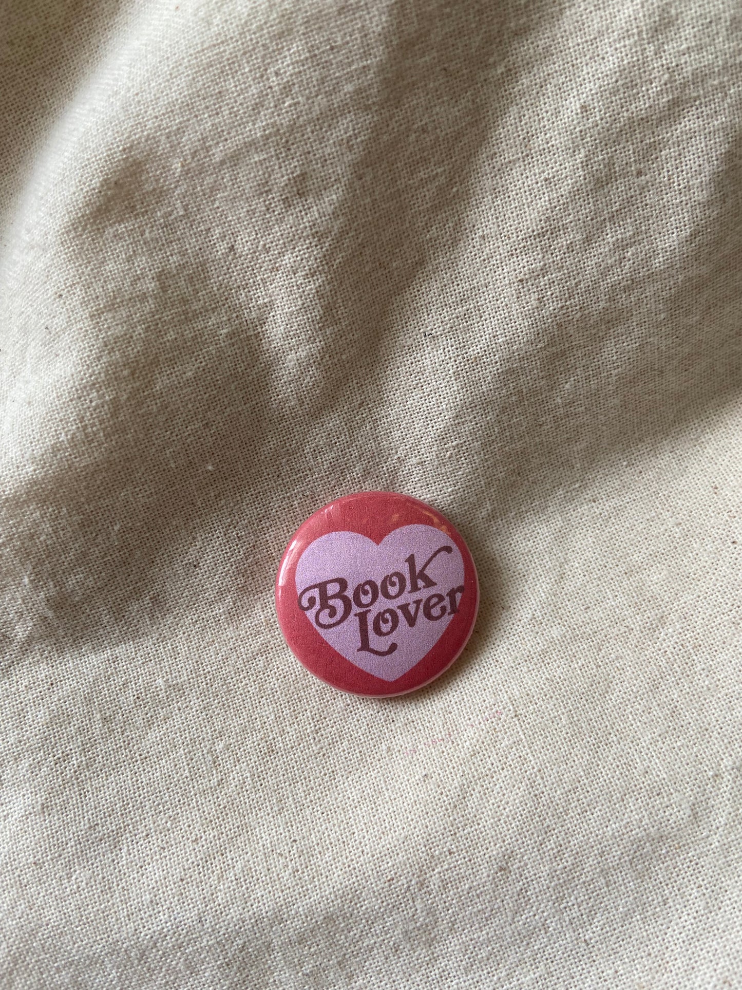 Book Lover Button Pin 1"