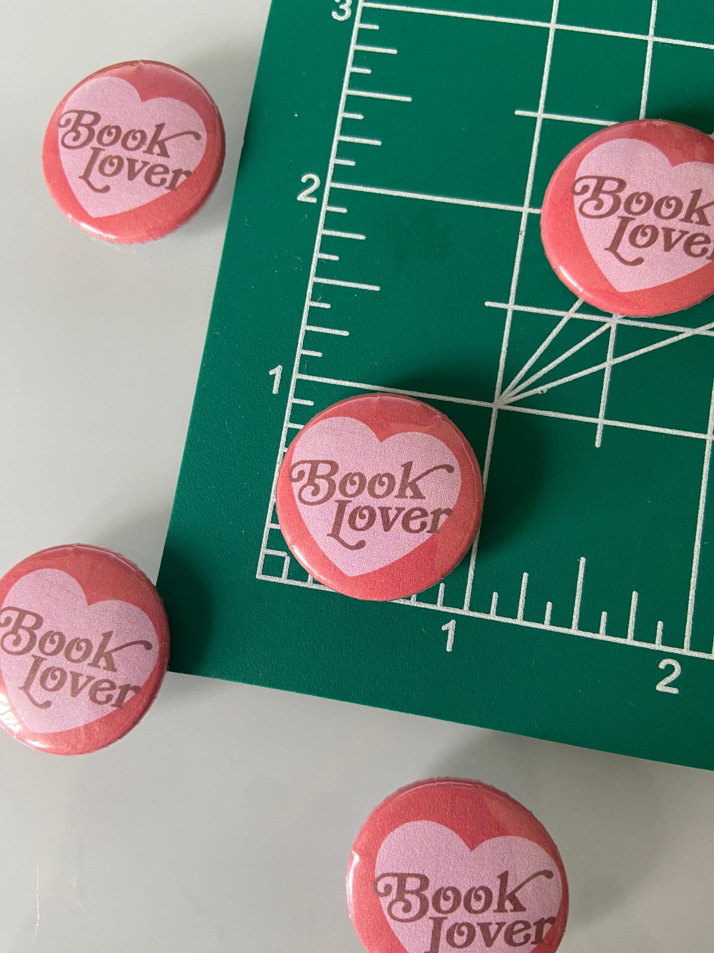 Book Lover Button Pin 1"