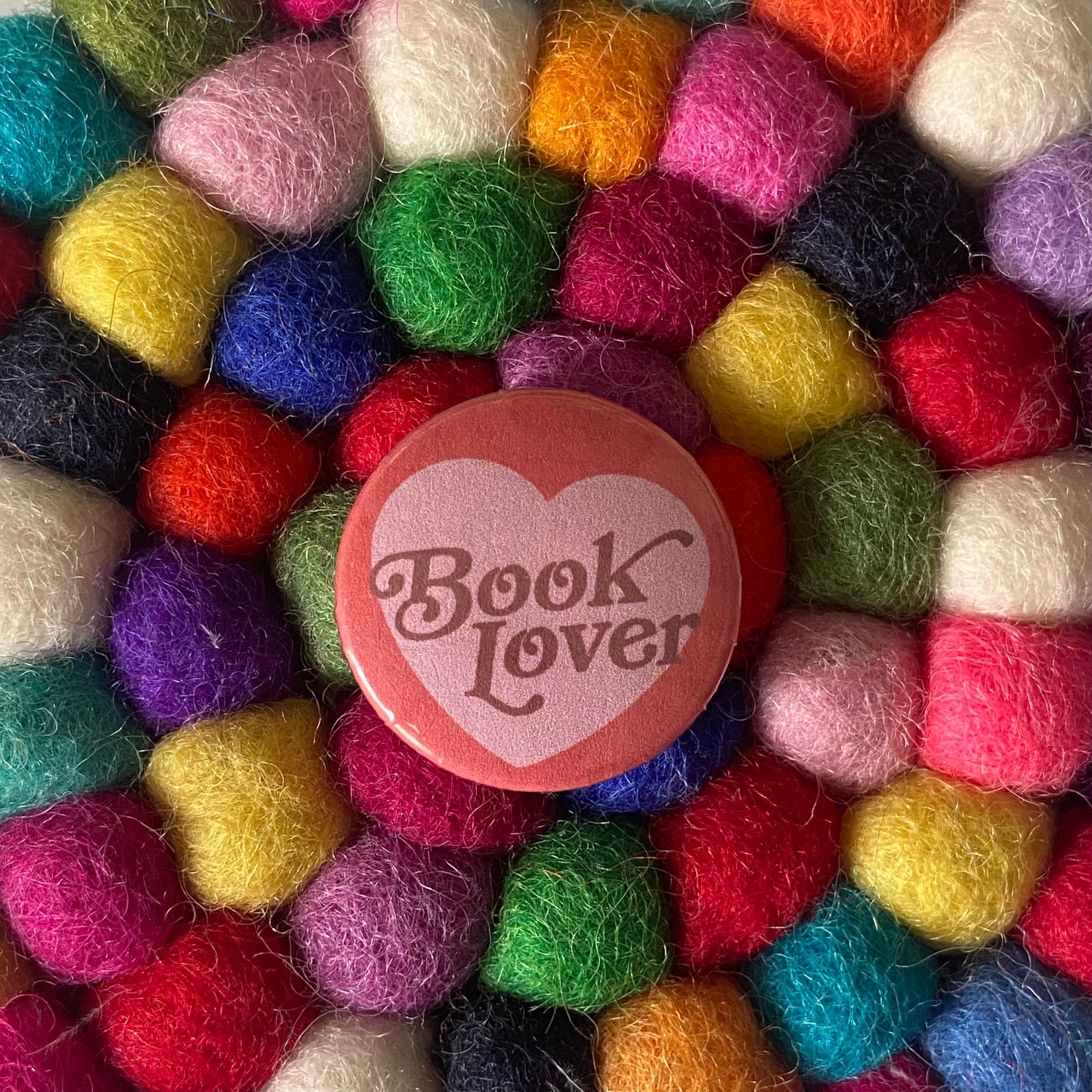 Book Lover Button Pin 1"