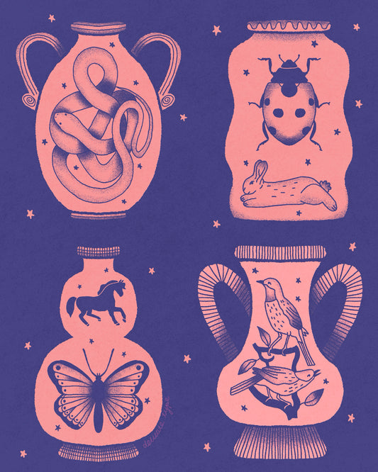 Critter Vases Print