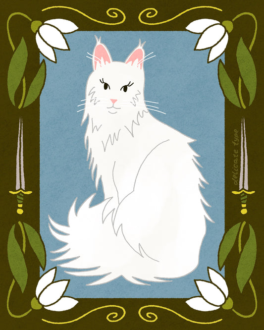 Snowflake Kitten Print