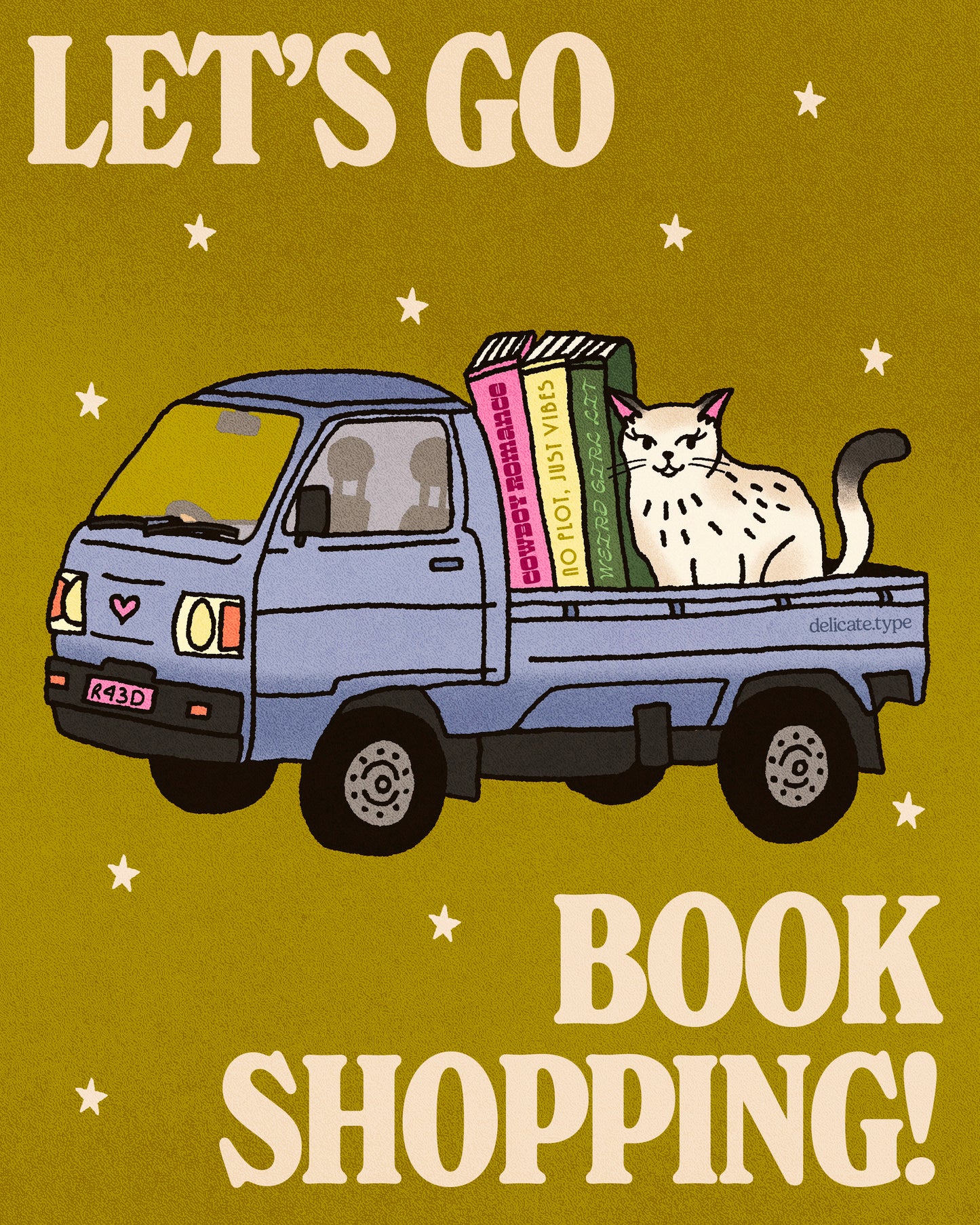 Let's Go Book Shopping Print