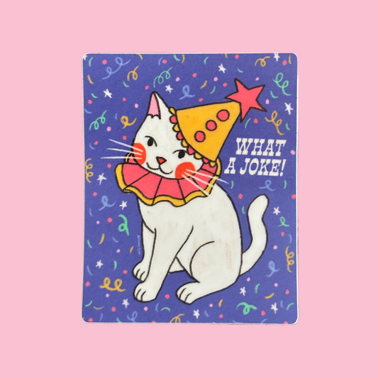 what a joke clown cat sticker